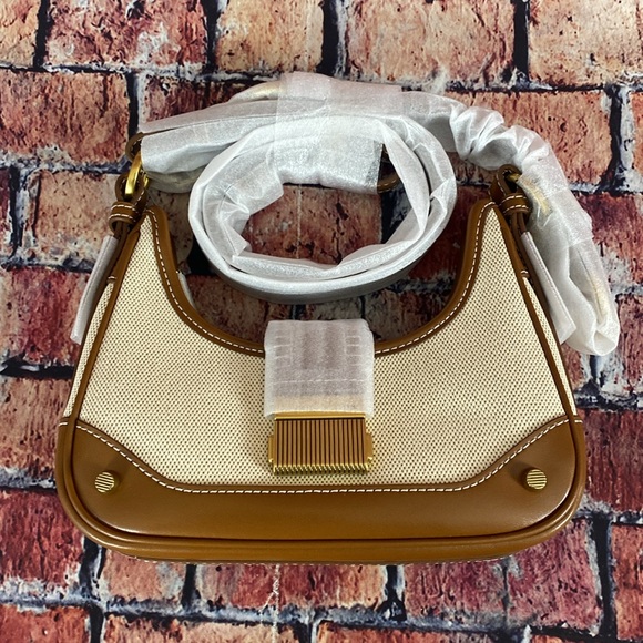 Charles & Keith Handbags - Charles & Keith Winslet Canvas Belted Hobo Bag - Chocolate